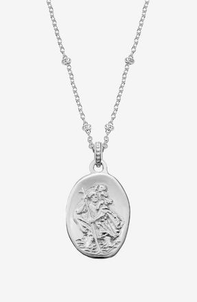 Dower & Hall St. Christopher Talisman Necklace in Sterling Silver at Nordstrom, Size 18