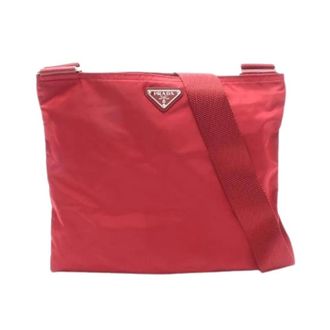 Prada Borsa a spalla in pelle e nylon Pre-owned - - Pre-owned - Donna - Rosso - ONE SIZE