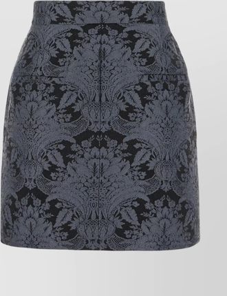 Max Mara wool blend mini skirt with brocade pattern