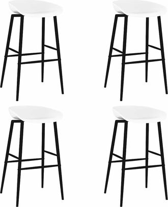 vidaXL Taburetes De Cocina 4 Unidades Blanco Vidaxl