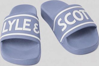 Lyle & Scott Lyle And Scott Mens Logo Strap Slides - Blue - Size: 10