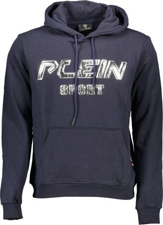 Plein Sport Blue Cotton Mens Hooded Mens Sweatshirt
