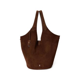 Ralph Lauren Polo Play Calf Suede Tote Bag