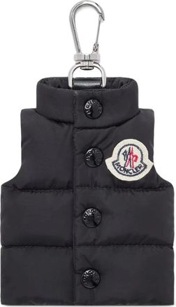 Moncler Sleutelhanger in de vorm van een vest - Heren - Sleutelhangers & Tashangers - Zwart - ONE Size - Leer - Accessoires