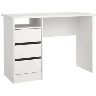 Dmora Scrivania Minette, Scrittoio multiuso, Tavolo per ufficio porta pc, Piano di lavoro, 110x49 h76 cm, Bianco - Dmora
