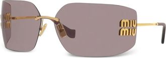 Miu Miu Eyewear Zonnebril met logo - Goud