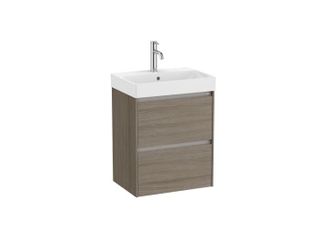 Roca Roca - Pack Unik Mueble Base Compacto De 2 Cajones + Lavabo Ona Color: Olmo Oscuro - Medidas: 500x360x645 Mm