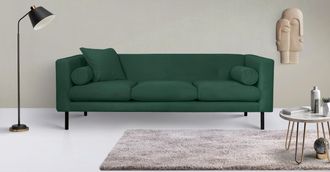 HOME AFFAIRE 3-Sitzer »Lillibeth Designsofa mit Wellenunterfederung, Masse B/T/H: 218/74/83 cm« Zierkissen als Wendekissen, Bezug Samtoptik oder Cord