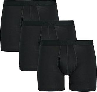 Saxx Underwear Droptemp Cooling Cotton Boxer Brief Fly 3-Pack Mens Underwear Black : XL, Cotton/Elastane/Modal