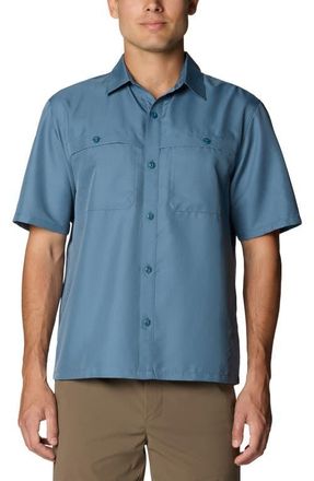Mountain Hardwear Sun Drift Cooling Short Sleeve Shirt in Adriatic Blue at Nordstrom, Size Xx-Large