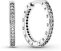 Pandora Sparkle Logo Hoop Earrings