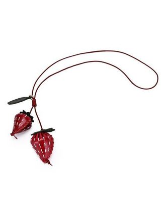 OLD TREND Strawberry Genuine Leather Artisan Charm in Ruby at Nordstrom