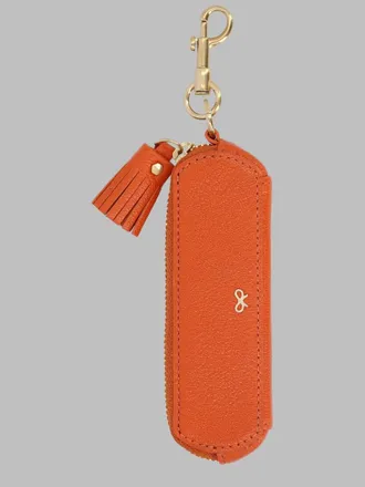 Anya Hindmarch Womens Bag Charm Dark Clementine Orange Leather Accessories