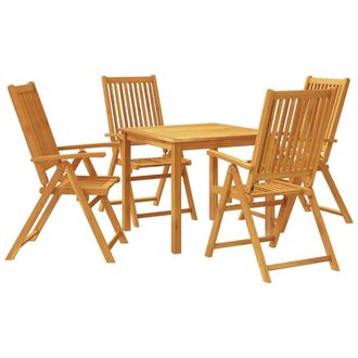 Berkfield Home 5 Piece Garden Dining Set Solid Wood Acacia in Brown