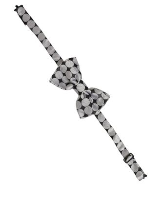 Dolce & Gabbana Silk Circle-Pattern Bow Tie - Black