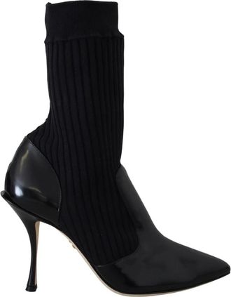 Dolce & Gabbana Heeled Boots - Dames - Laarzen met Hak - Zwart - 37 EU - Leer - Schoenen