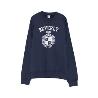 Sporty & Rich Trui met ronde hals - Dames - Sweatshirts - Blauw - XS - Hoodies & sweatvesten