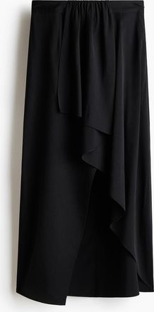 H&M Asymmetrischer Jupe mit Drapierungen - Schwarz