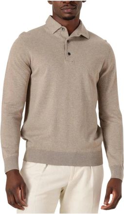 Profuomo Heren Polo Onepiece Sweater Vest - Heren - V-hals truien - Beige - S - Truien & Vesten