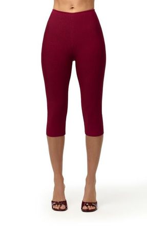 Naked Wardrobe Knit Capri Leggings in Sangria at Nordstrom, Size X-Small
