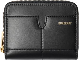 Burberry Black Snip Logo-Stamp Leather Wallet