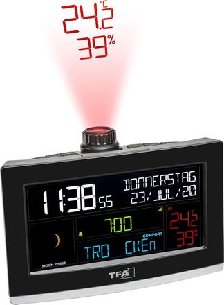 TFA Dostmann Tfa Dostmann View Show 35.8002.01 Reloj Despertador Digital Negro Wifi