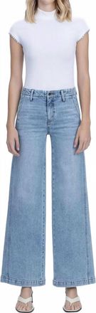 Flying Monkey High Rise Trouser Hem Twist Wide Leg Jeans In Self Belief