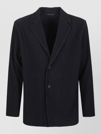 Homme Pliss&eacute; Issey Miyake pinstripe jacket long sleeves notched lapels