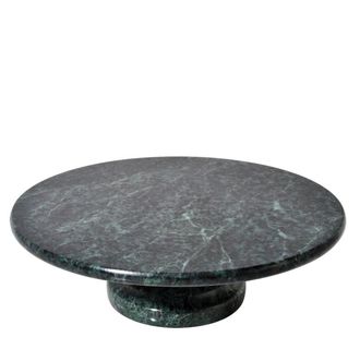 Fifty Five South Edle Tortenplatte Lamonte aus Marmor &oslash; 25 cm - Dunkelgr&uuml;n