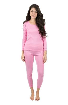 Leveret Womens Cotton Solid Matching Family Pajamas in Light Pink at Nordstrom, Size X-Large
