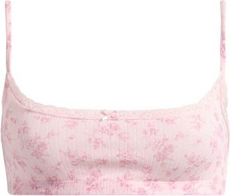 SKIMS Pointelle Scoop Bralette in Bloom Dainty Floral at Nordstrom, Size Xx-Small