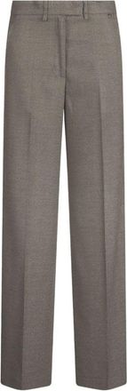 Liu Jo Tailored Wide-Leg Trousers With Subtle Herringbone Pattern