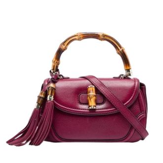 Gucci Pre-owned New Bamboo Satchel - Dames - Pre-owned - Rood - Maat: ONE Size Leer