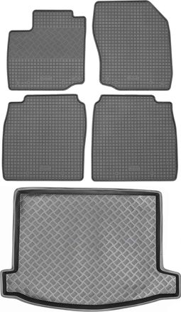 OEM Juego De Alfombrillas De Goma Para Honda Civic Ix Hatchback (2006-2016) + Alfombrilla Para El Maletero