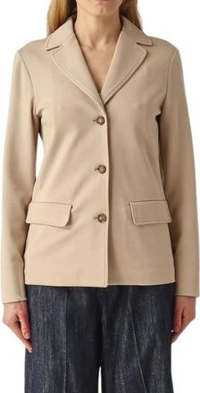 Max Mara Jassen, Dames, Beige, M, Leer, Blazer Bug