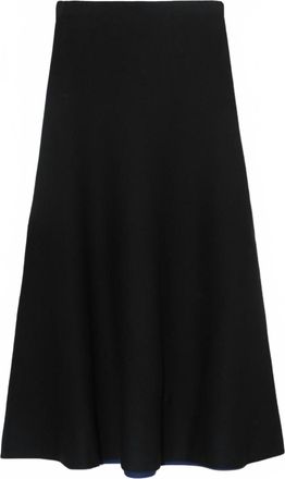 Zankov Womens Brushed Mohair Maxi Flare Skirt In Black