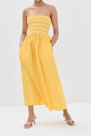 Pistola Denim Bianca Smocked Bodice Dress In Dandelion