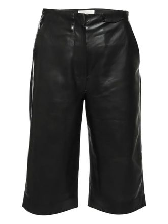Nanushka Pre-owned faux-leather cropped trousers - Black