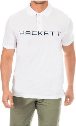 Hackett Mens short-sleeved polo shirt with lapel collar HMX1007B - White Cotton - Size Small