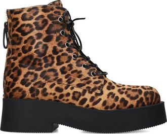 Premiata leopard-print platform lace-up shoes - women - Calf Hair/Polyurethane/Lambskin/Lambskin - 36 - Brown