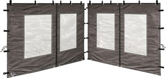 Quick-Star 2 Seitenteile Aus Polyester Mit Klarsicht Fenster 300x195cm F&uuml;r Pavillon 3x3m Seitenwand Anthrazit Ral 7012 Wasserdicht