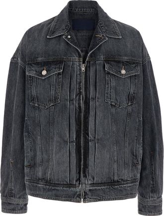 Juun.J Juun. J Grey Jacket With Wide Notched Revers And Dropped Shoulders In Denim Man