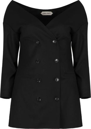 Alberta Ferretti Elegante Wollen Jas met Zakken - Dames - Zomerjassen - Zwart - M - Wol - Jassen