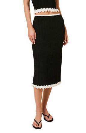 Solid & Striped The Diana Midi Sweater Skirt in Noir at Nordstrom, Size X-Small