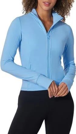90 Degree by Reflex Interlock Industry Slim Fit Training Jacket in Della Robbia Blue at Nordstrom Rack, Size X-Small