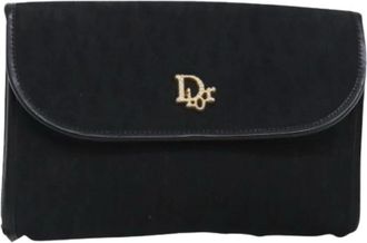 Dior Pre-owned Trotter Canvas Schoudertas - Dames - Vintage Clutch - Zwart - ONE Size - Vintage