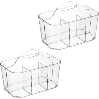 mDesign miDesign Small Plastic Divided Cosmetic Storage Organizer Caddy, 2 Pack in Clear at Nordstrom