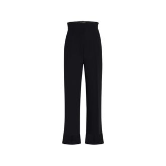 Khaite Wide Trousers, female, Black, Size: S Cigarette Pant