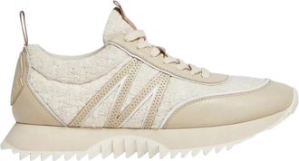 Moncler Pacey Low-Top Sneakers - Heren - Sneakers - Wit - 37 EU - Katoen - Schoenen