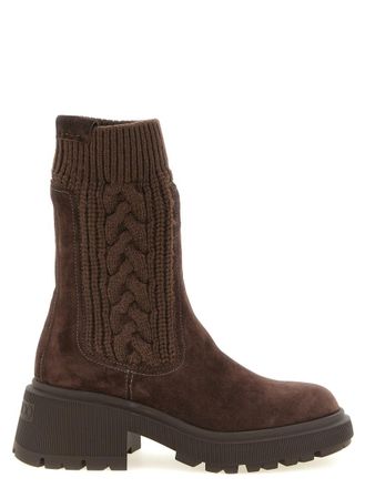 Jimmy Choo London Brown Knitted Tamia Boots